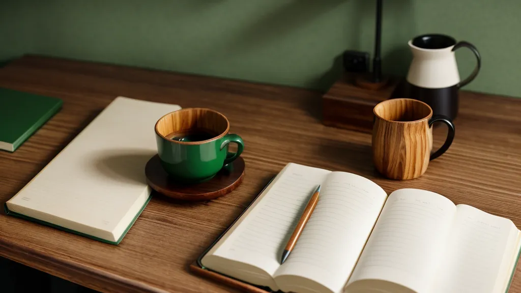 Detalle de la textura de un cuaderno verde usado con un bolígrafo enganchado.