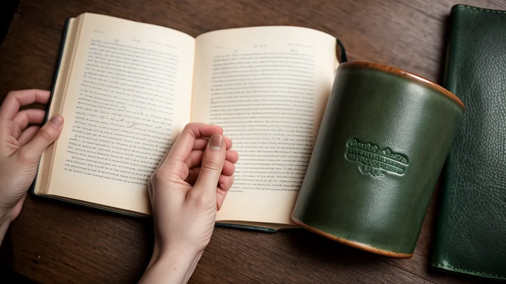 Manos sosteniendo un cuaderno verde con notas manuscritas sobre liderazgo